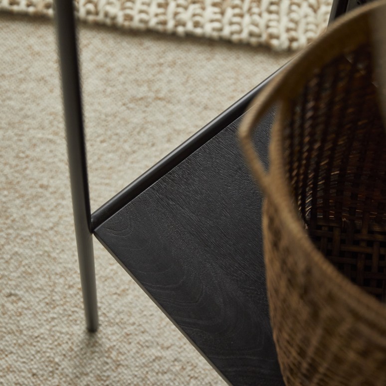 Fidele - Espejo de pie de metal y madera maciza de mango de 165 cm x 62 cm