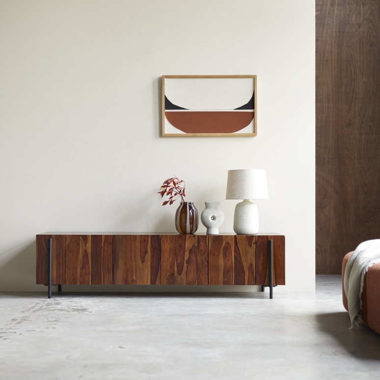 Honorine - Solid sheesham low TV unit, 170 cm