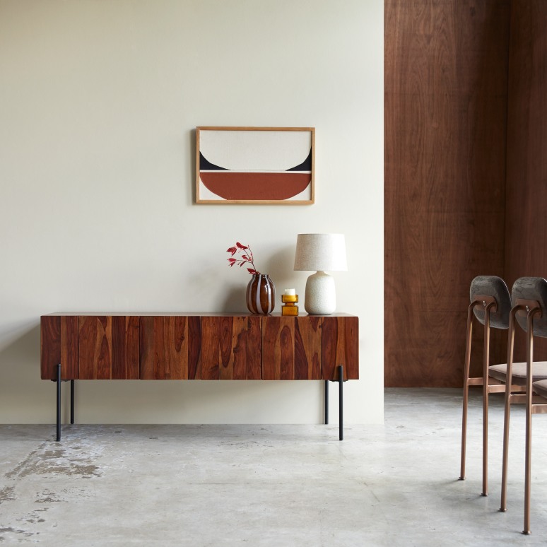 Honorine - Hoog tv-meubel van massief palissander 170 cm