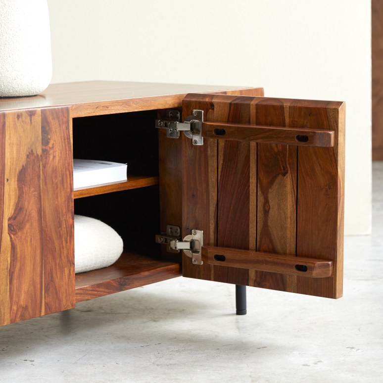 Honorine - Mobile TV alto in legno di palissandro massello 170 cm