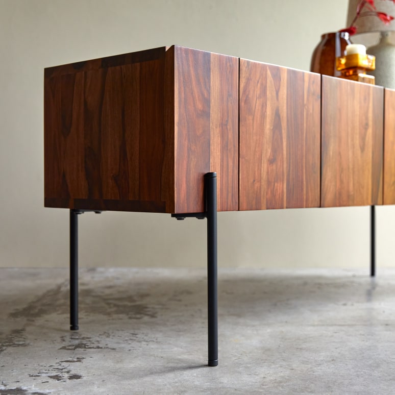 Honorine - Meuble TV haut en palissandre massif 170 cm