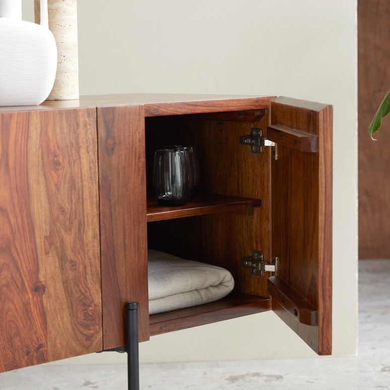 Honorine - Buffet haut en palissandre massif 165 cm