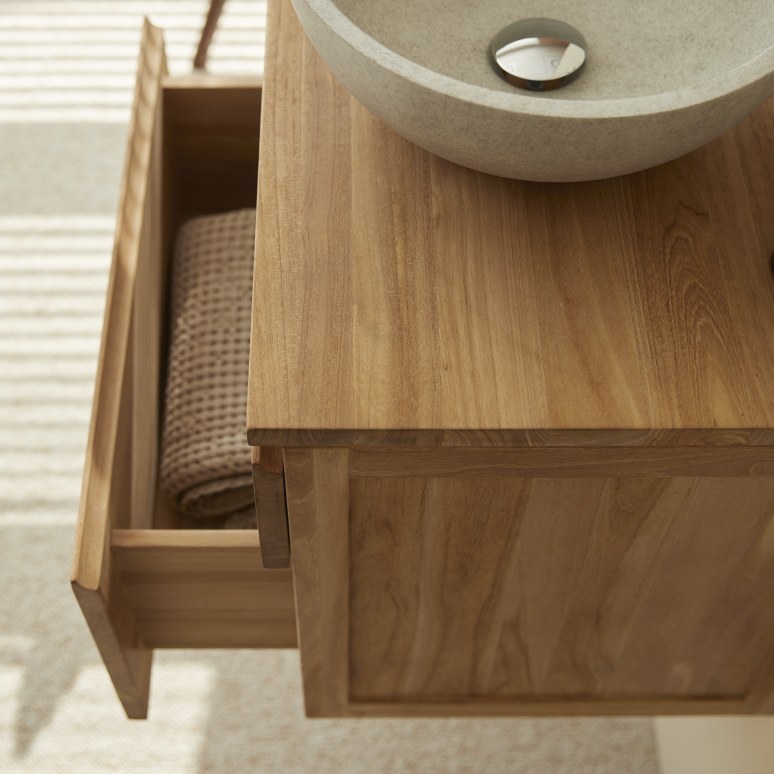 Jacob - Solid Teak 23" Wall-Mounted Single Vanity