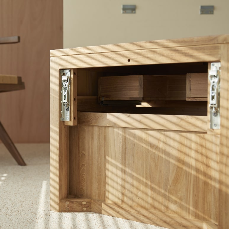 Jacob - Under-sink cabinet in solid teak wood, 60 cm