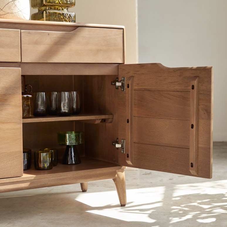 Gabrielle - Aparador de entrada de madera de mango maciza 100 cm