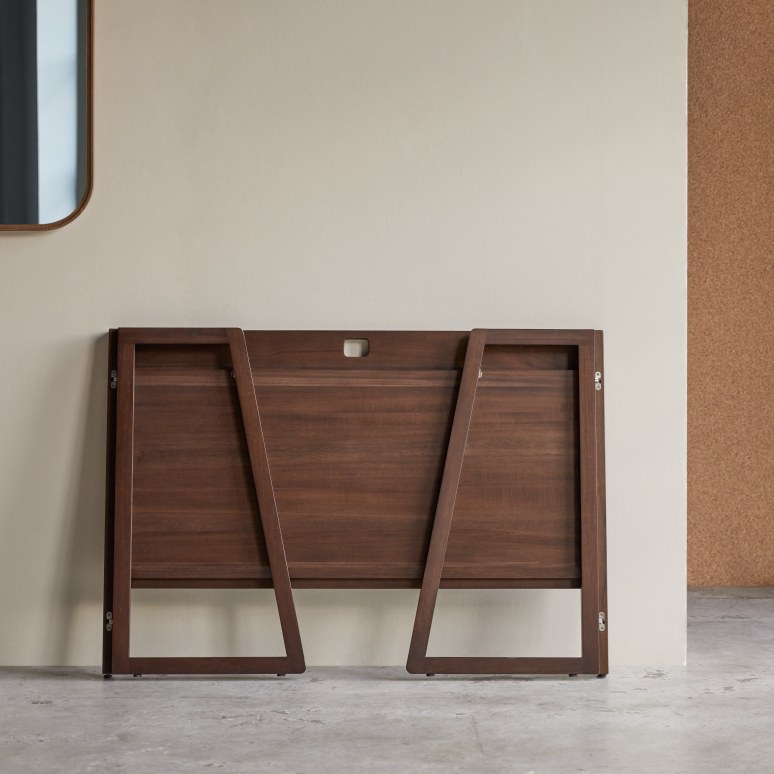 Philip - Escritorio plegable de teca maciza oscura