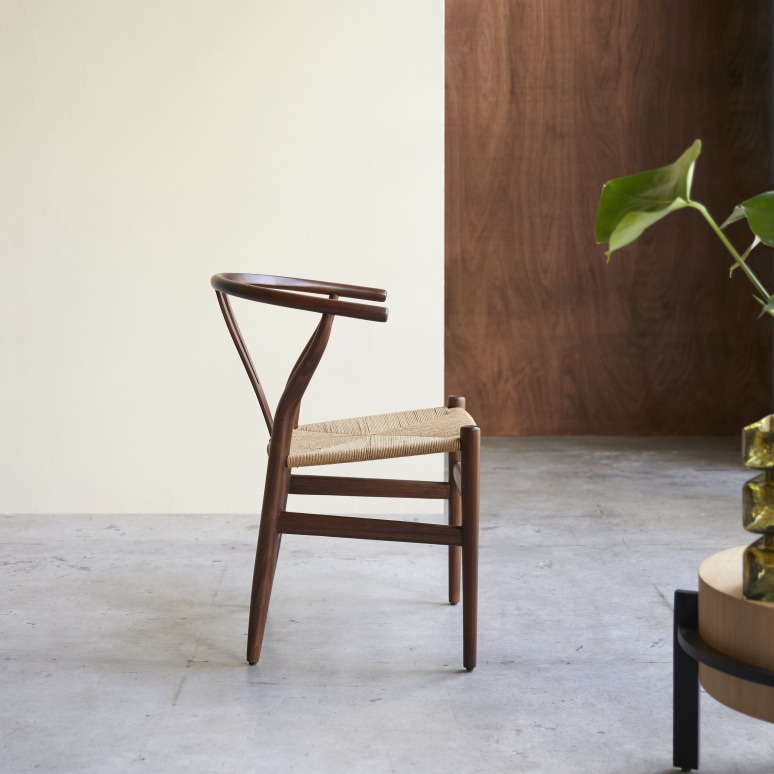 Blaise - Silla de teca maciza oscura y cuerda