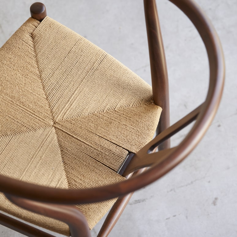 Blaise - Solid dark teak and woven chair