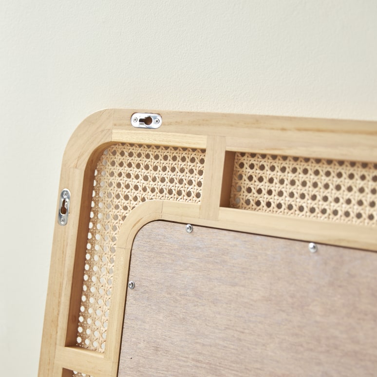 Côme - Solid teak and canework mirror