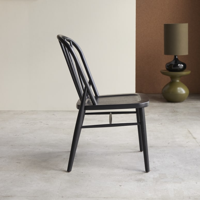 Leonor - Chaise à barreaux en acacia massif noir