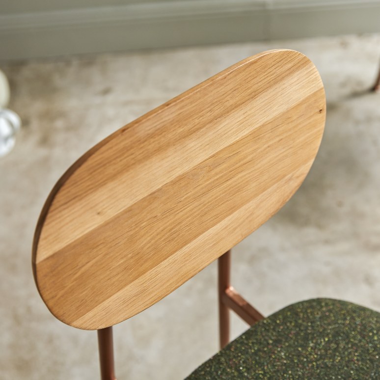 Yutapi - Set of 2 Oak Chairs with Khaki Fabric