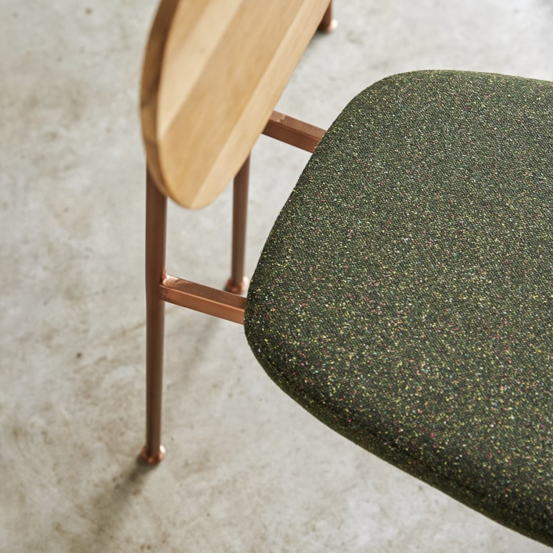 Yutapi - Set of 2 Oak Chairs with Khaki Fabric