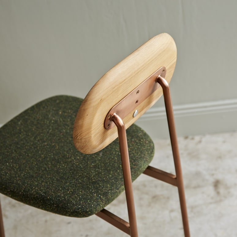 Yutapi - Set of 2 Oak Chairs with Khaki Fabric