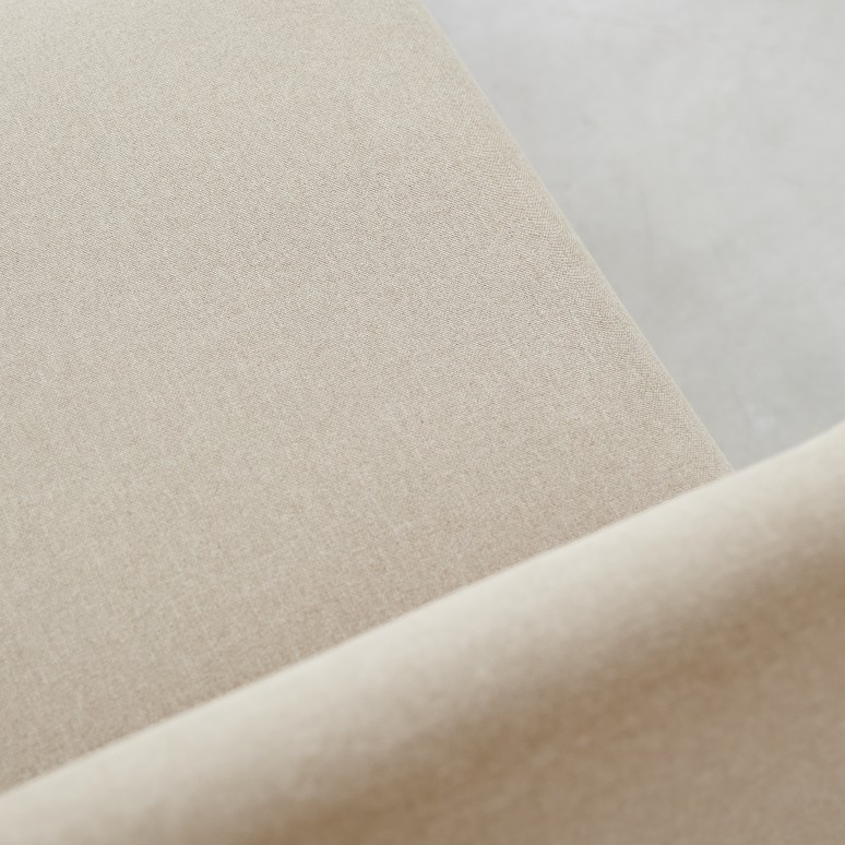 Bjorn - Solid oak and beige fabric 2-seater sofa