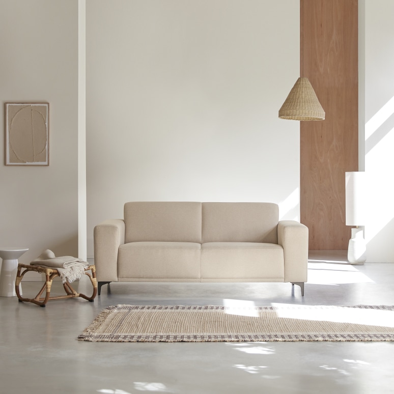 Lars - 2,5-Sitzer-Sofa mit ecrufarbenem Stoffbezug