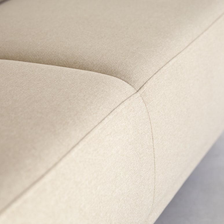Lars - Beige 2.5-seater fabric-covered sofa
