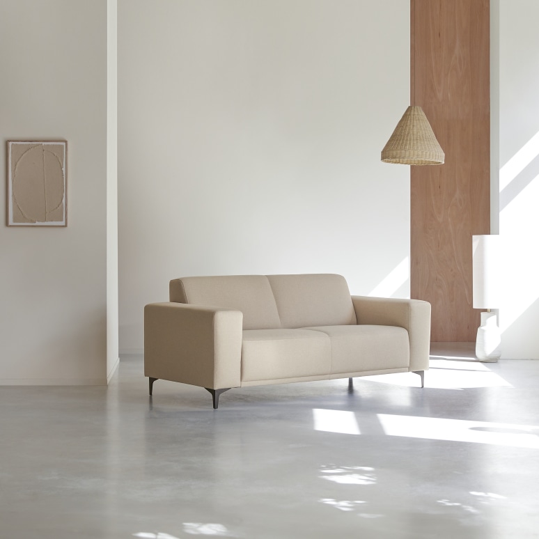 Lars - 2,5-Sitzer-Sofa mit ecrufarbenem Stoffbezug