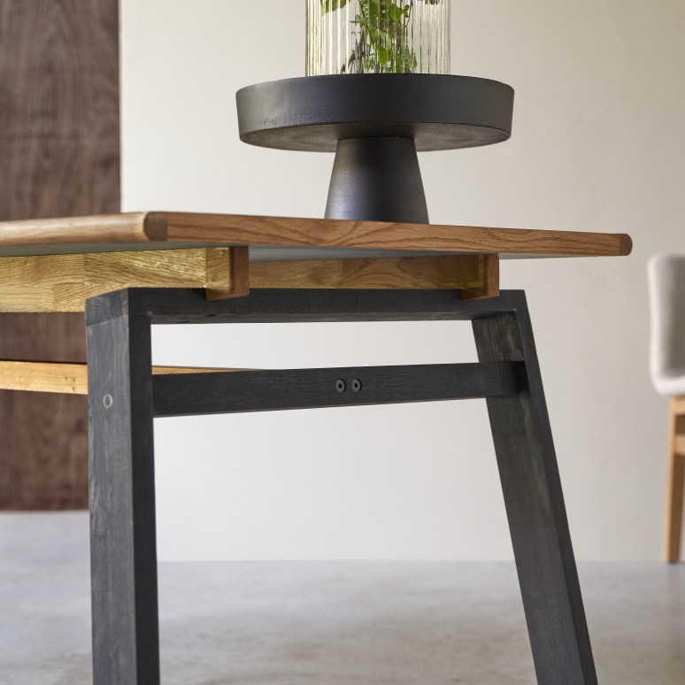 Sapristi - Mesa rectangular de roble reciclado para 6 personas