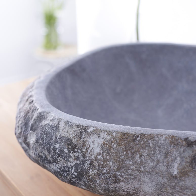 Nobu - Lavabo de piedra de río Galet