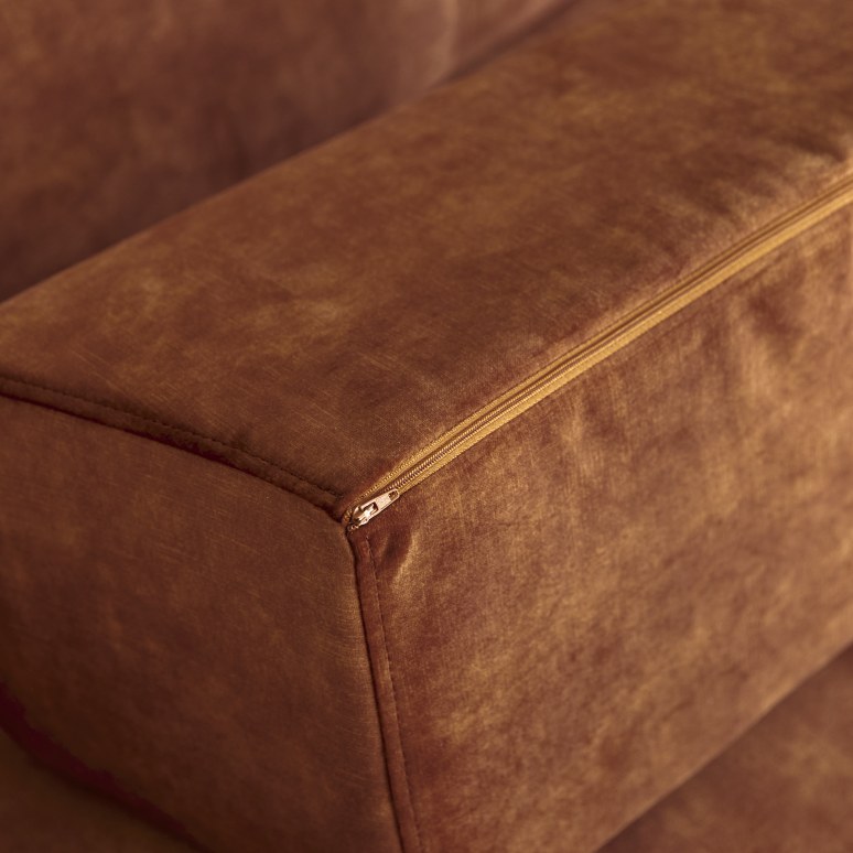 Finn - Terracotta velvet sofa, 2-3 seats