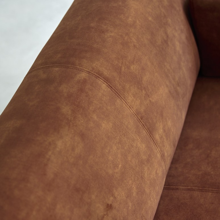 Finn - Sofa aus terracottafarbenem Samt 2-3-Sitzer 