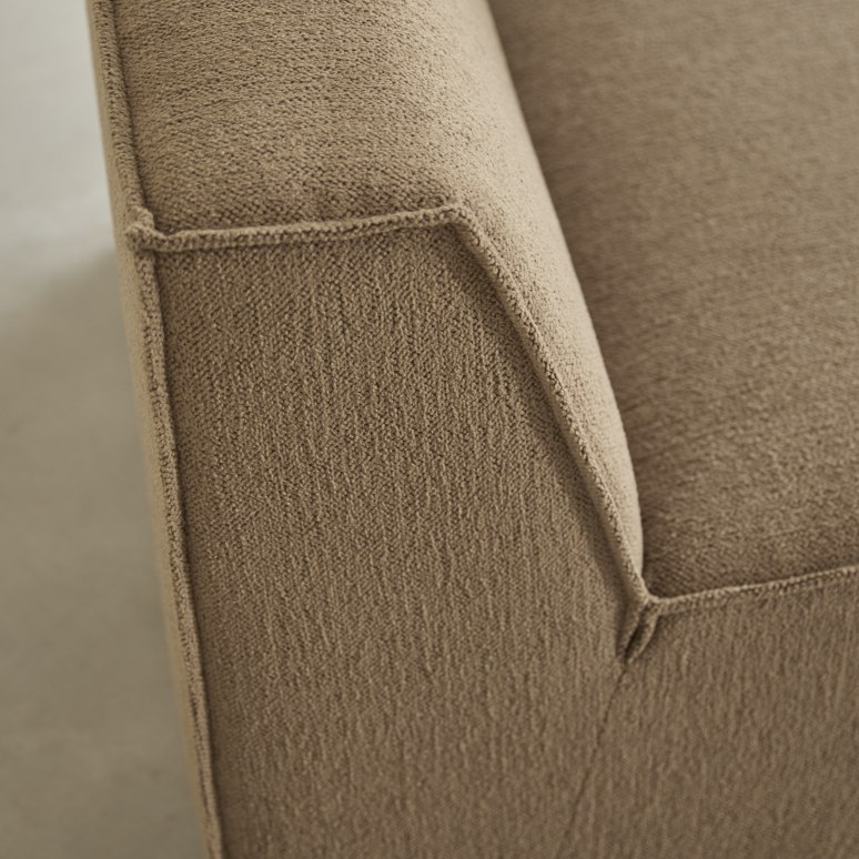 Dario - Modulaire fauteuil in camelkleurige stof
