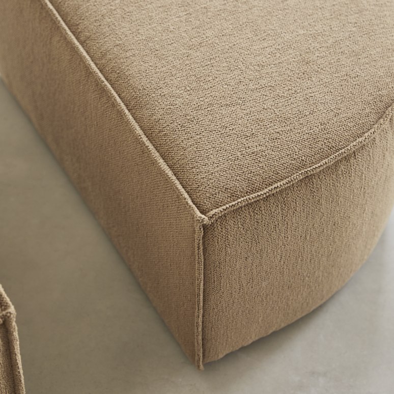Dario - Four-seater modular bench seating in camel-coloured fabric