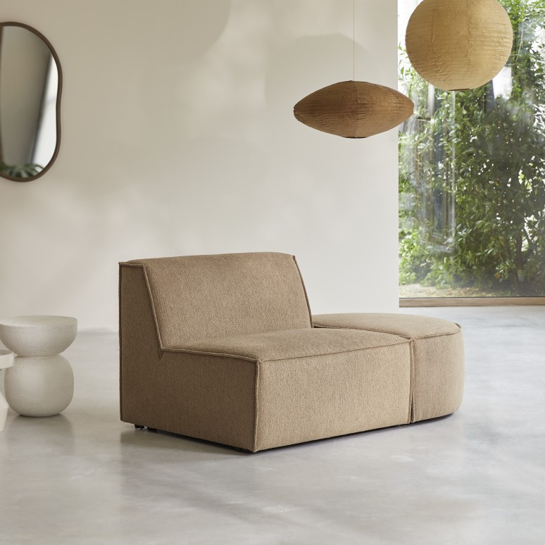 Dario - Modulaire loungefauteuil in camelkleurige stof