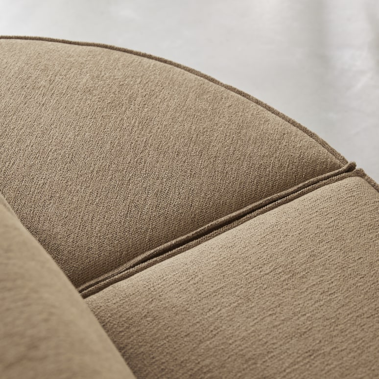 Dario - Four-seater modular bench seating in camel-coloured fabric