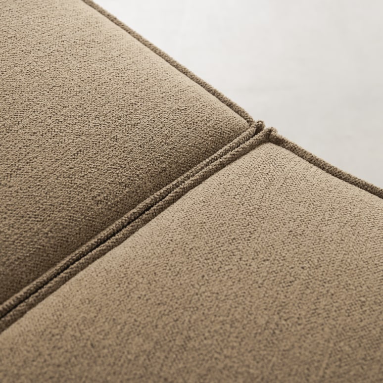 Dario - Two-seater modular bench seating in camel-coloured fabric