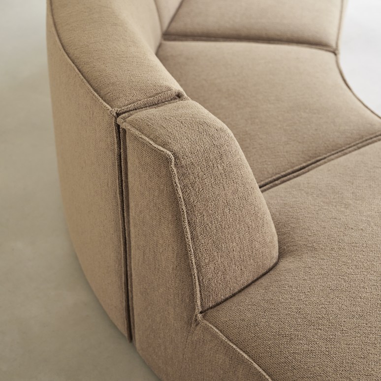 Dario - Modulaire 4-zitsbank in camelkleurige stof