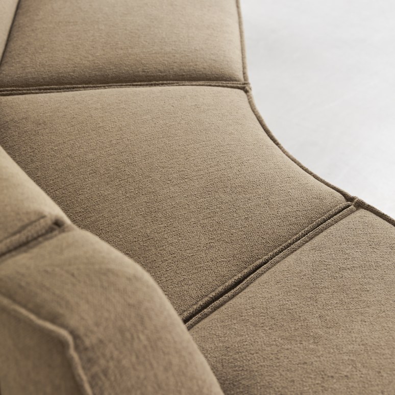 Dario - Modulares 4-Sitzer-Sofa aus camelfarbenem Stoff