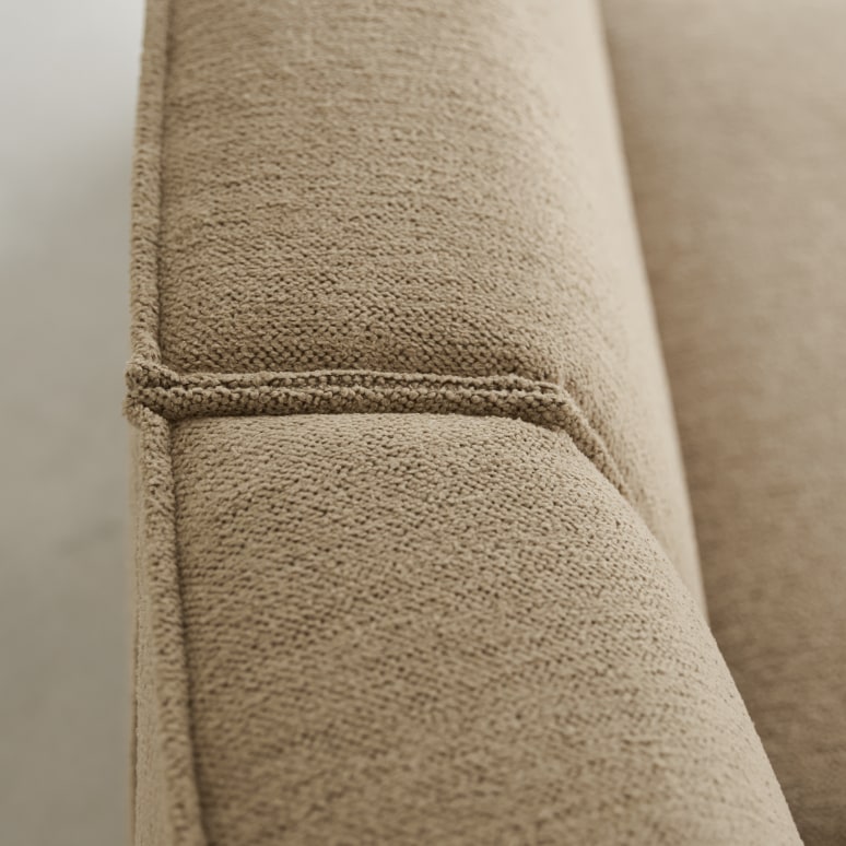 Dario - Four-seater modular bench seating in camel-coloured fabric