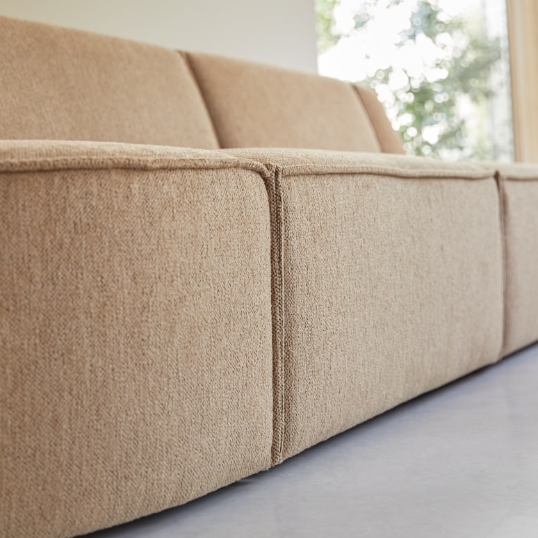 Dario - Modulares 2- oder 3-Sitzer-Sofa aus camelfarbenem Stoff