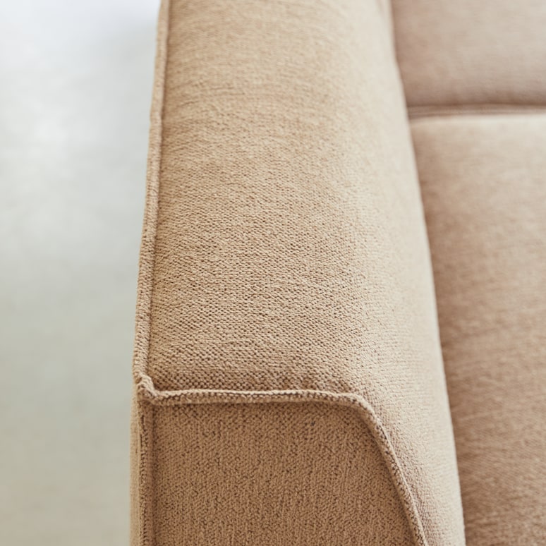 Dario - 2-seater modular sofa in camel-coloured fabric