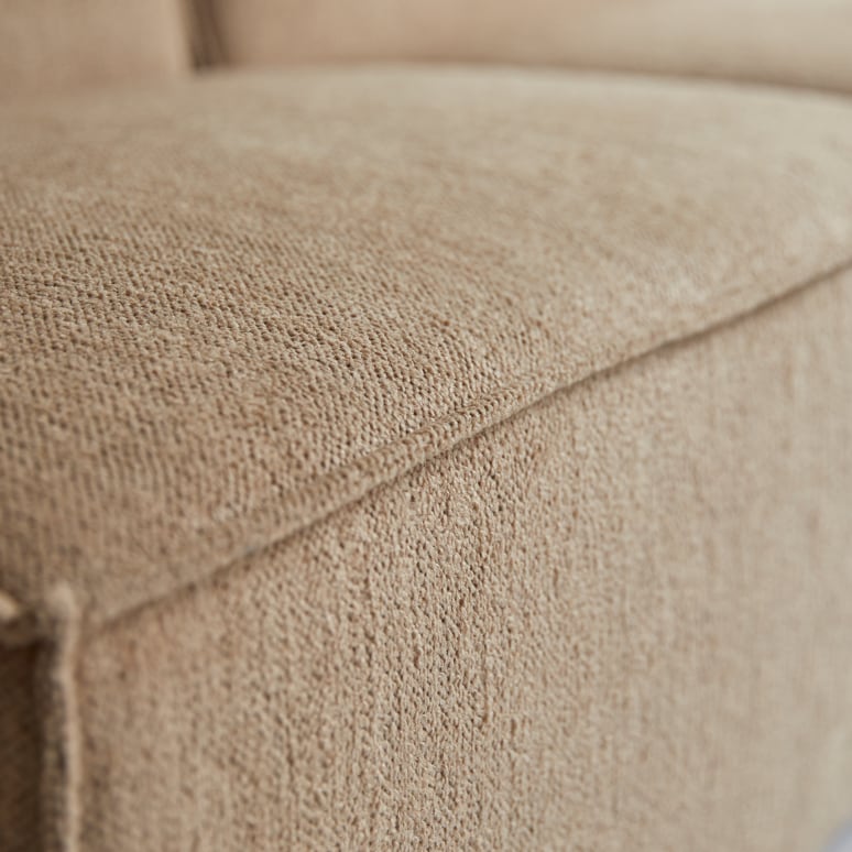 Dario - 2-seater modular sofa in camel-coloured fabric
