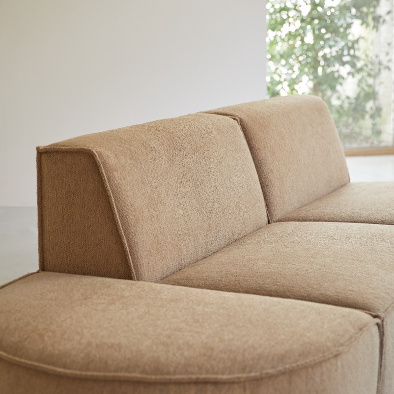 Dario - Modulaire 2-zitsbank in camelkleurige stof
