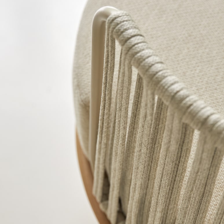 Ezra - Sillón de teca maciza y tela