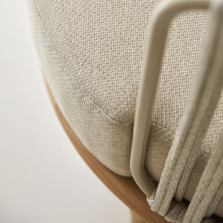 Ezra - Sillón de teca maciza y tela