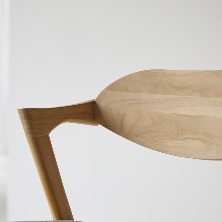 Guido - Sedia in teak massello e tessuto