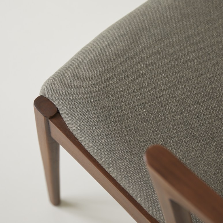 Guido - Chaise en teck massif foncé et tissu