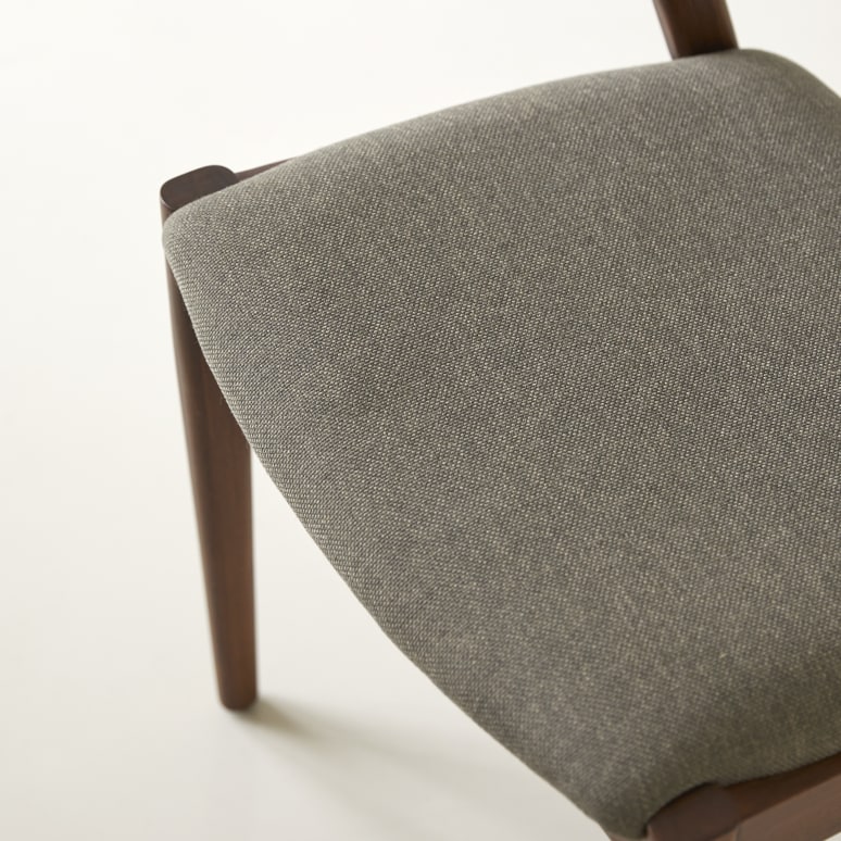 Guido - Silla de teca oscura maciza y tela