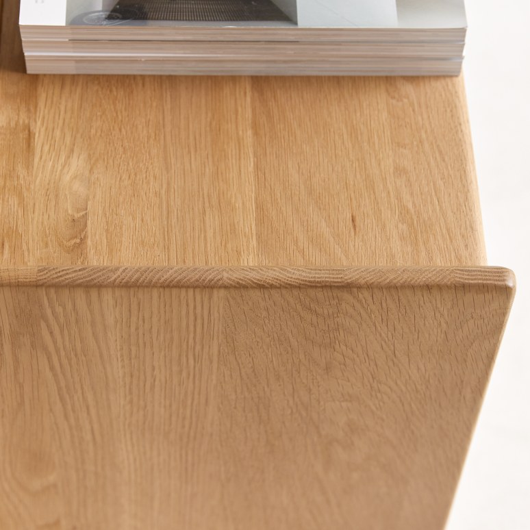 Arto - Comodino in legno di quercia massello 2 cassetti