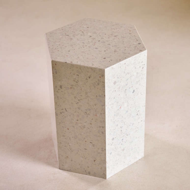 Zoé - Hocker van wit premium terrazzo