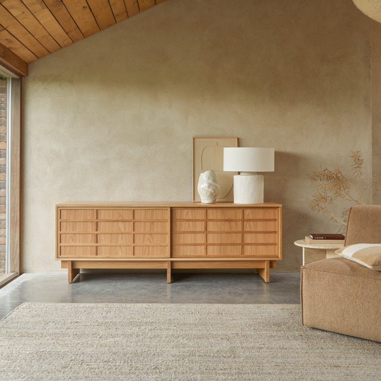 Mueble para TV de roble de 200 cm
