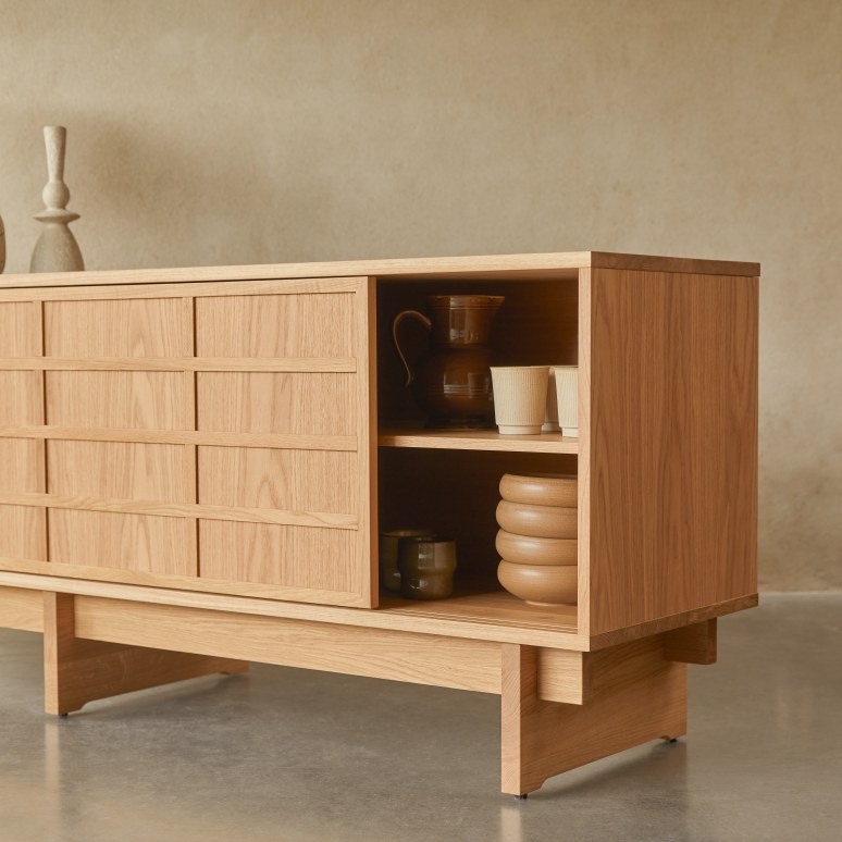 Miu - Mueble para TV de roble de 200 cm
