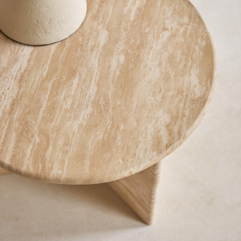 Sarah - Travertine side table