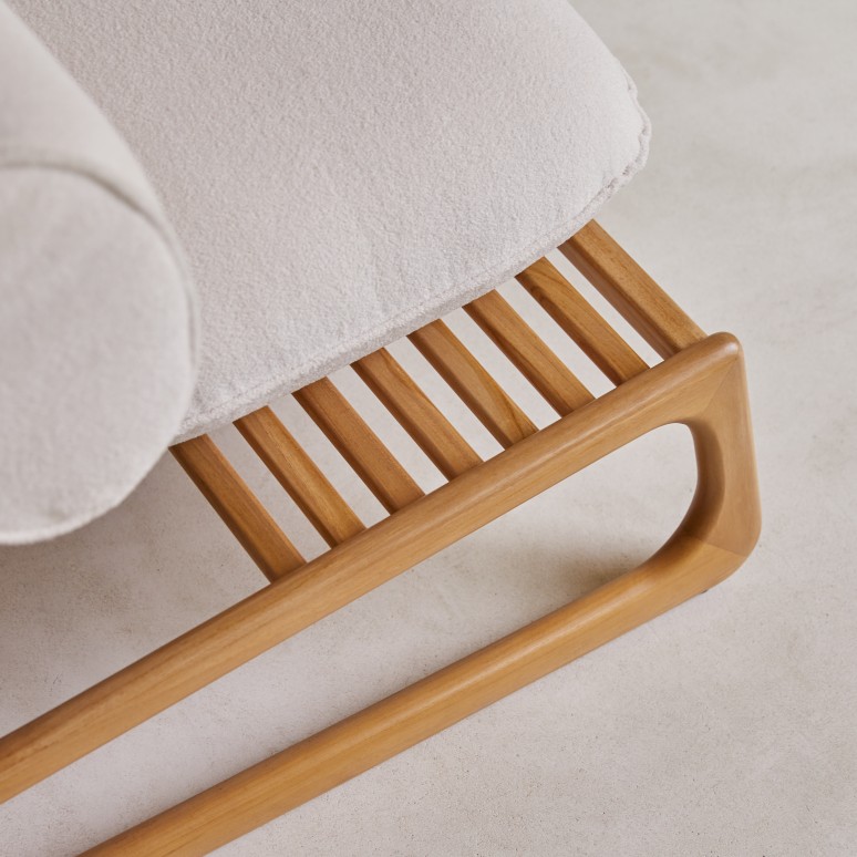 Julia - Fauteuil van massief teak en stof