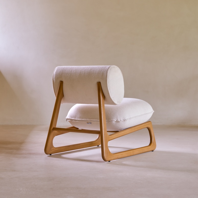 Julia - Fauteuil van massief teak en stof