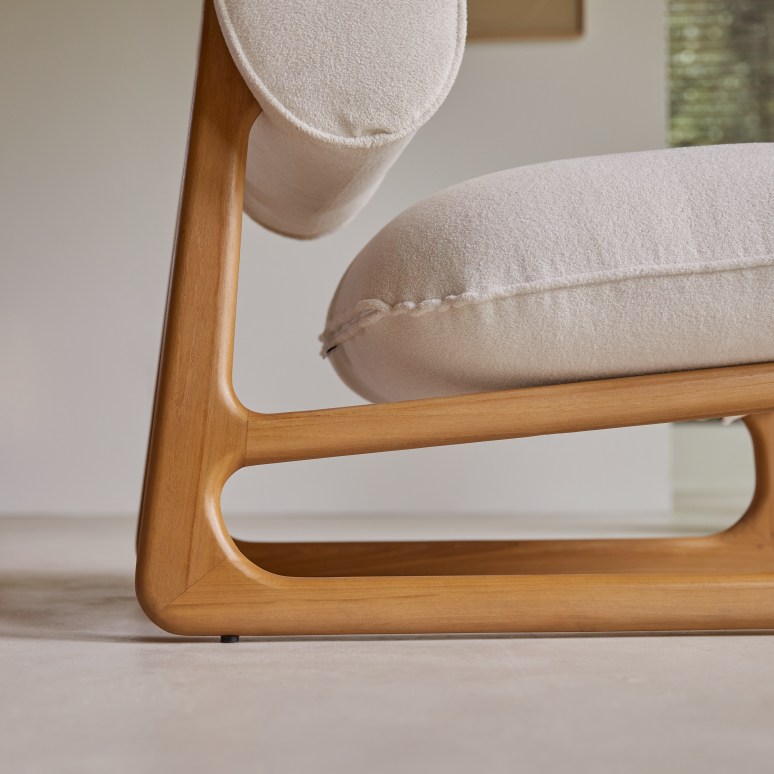 Julia - Sillón de teca maciza y tela